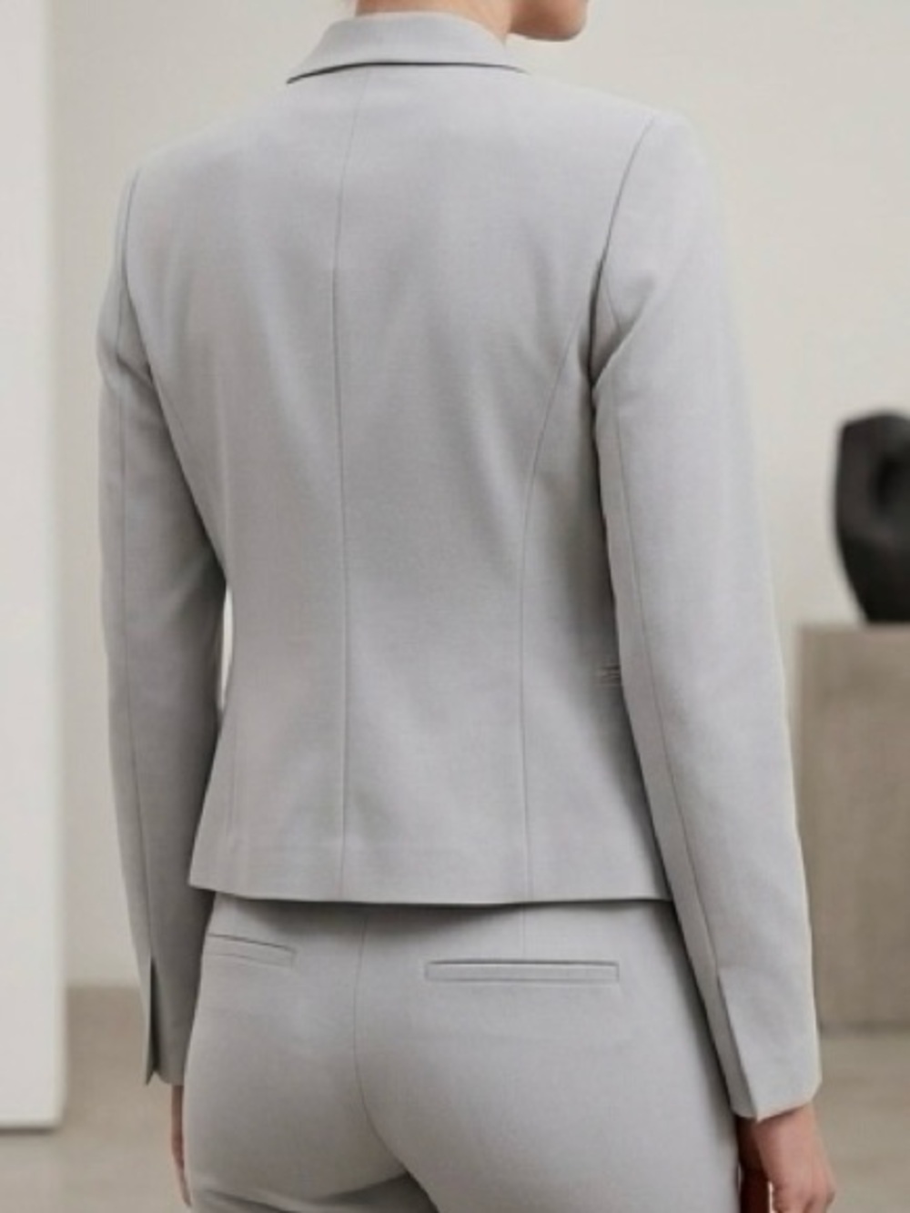 Patrizia Pepe Gray Slim-Fit Blazer | Tailored Italian Suit Jacket Size 4 - Picture 5 of 5